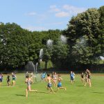 Wasserspaß beim Abschlusstraining vor der Sommerpause 2018 - der Sportdress wurde gegen Badekleidung getauscht